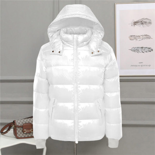 Large Size 6XL Women's Jacket Glossy Fashion White Coat Female Waterproof Clothing Autumn Winter Hooded Parkas Warm Outerwear 1