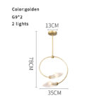 Luxury gold pendant lighting creative crystal loft pendant lamp with glass shade for bedroom french american style in restaurant 5