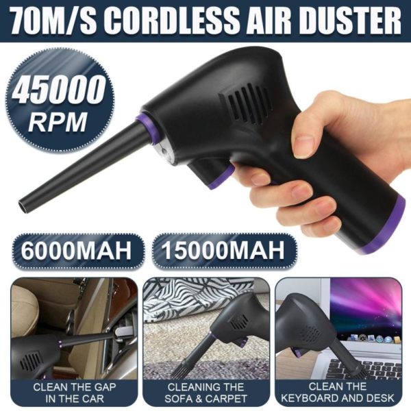 Cordless Air Duster Compressed Air Blower Electric Air Duster for Computer Keyboard Camera Cleaning Small Appliances 1