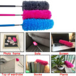 Extendable Telescoping Microfiber Duster Bendable Washable Household Cleaning Dusting Brush for Home Office Car Blue Pink 1Pcs 3