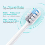 4pcs Replacement For DR. BEI C1 Toothbrush Heads Electric Tooth DuPont Soft Brush Heads Smart Clean Suitable Head Floss Gift 6