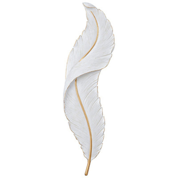 Led White Feather Wall Lamp For TV Backdrop Bedroom Bedside Aisle Corridor Sample Room Environmental Friendly Resin Lights 1