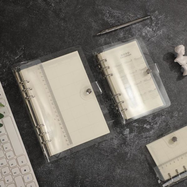 Transparent loose leaf binder loose strap loose leaf inner core A6 A7 note book journal a5 planner office supplies 1