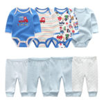 Autumn Baby Girl Clothes Cotton 6/8PCS Newborn Baby Sets Bodysuits+Pants Baby Boy Clothes Winter Clothing Sets Roupas de bebe 2