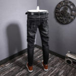 Streetwear Fashion Men Jeans Retro Black Gray Elastic Stretch Slim Ripped Jeans Men Vintage Designer Hip Hop Denim Pants Hombre 4