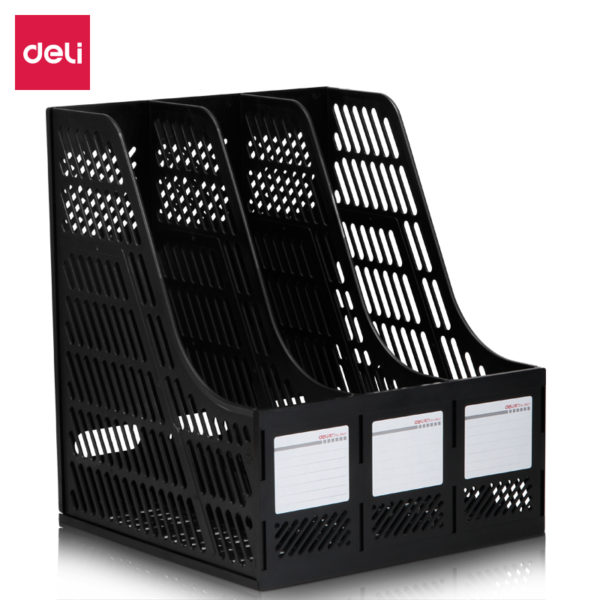 Deli Triple Openwork Desktop File Tray Plastic Desk Organizer Office School Supplies Oficina Organisateur De Bureau 9847 1