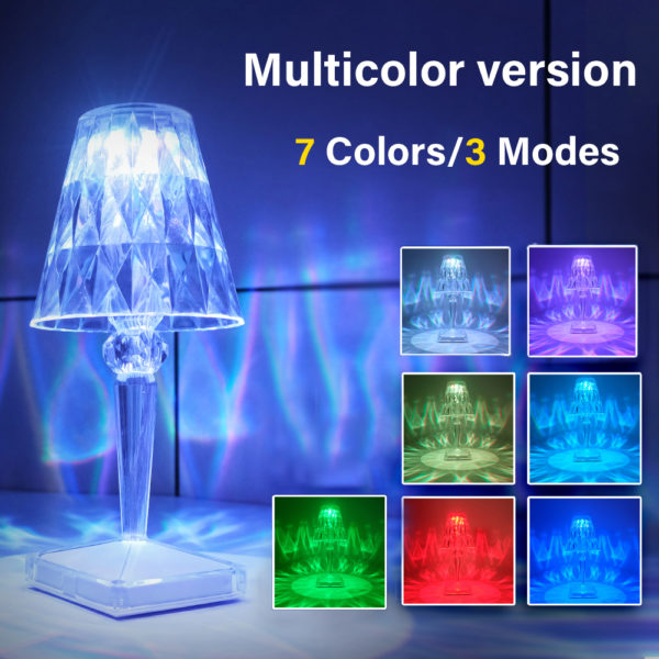 Table Lamp USB Charging Diamond Decor Desk Light Table Lamp For Room Bedroom Bar Decoration Night Lamp Crystal Lighting 2