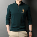 Mens Pure Cotton Long Sleeve Polo Shirts Half Zipper Trendy Brand Golf Logo T-Shirts 2022 New Spring And Autumn Designer Clothes 3