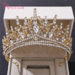 Crystal Queen Big Crown Bridal Tiaras Baroque Rhinestone Pageant Diadem Dubai Weddings Hair Accessories RE4226 4