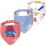 3Pcs/Lot Newborn Cotton Baby Bibs Set Cartoon Printing Boys Girls Bandana Bib Infant Saliva Towel Toddler Burp Cloth Accessories 5