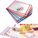 20pcs Reusable Storage Bag Office Supplies Transparent PVC Sewing Bag Reusable Dry Erase Pockets(10 Standard Bags + 10 Pens) 2