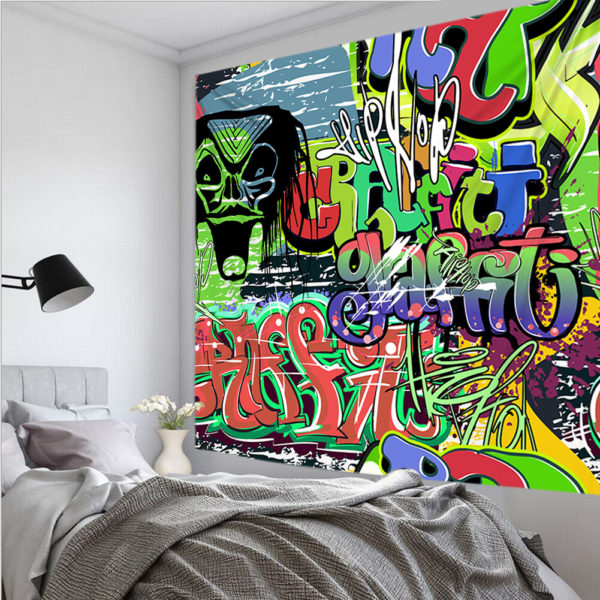 3D Graffiti Tapestry wall hanging Fashion Psychedelic Hanging Fabric Background Wall Covering Hippie Dorm Cover Beach Towel 2