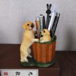 Simulation dog pen holder resin statue ornament Home Decor creative study Room office decoration animal sculpture birthday gift 4