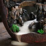 Resin Backflow Incense Burner with 20pcs Incense Waterfall Mountain Stream Zen Creative Large Size Home Office Decoration 5