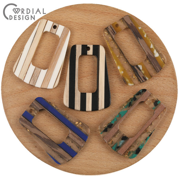 Cordial Design 30Pcs 27*38MM DIY Pendant/Earring Accessories/Hand Made/Natural Wood & Resin/Charms/Jewelry Findings & Components 1