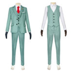 Anime Spy X Family Loid Forger Cosplay Costume Twilight Cosplay Light Green Suit Short Outfit Shirt Tie Men Halloween Clothes 5