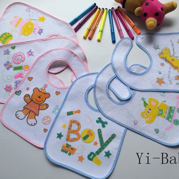 12PCS/Set YB15012 Baby waterproof Lunch Baby Burp Cloths Cotton bibs for kids Free shipping 1