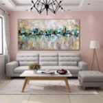 Arthyx Hand Painted Texture Abstract Oil Painting On Canvas Modern Knife Wall Art Picture For Living Room Home Office Decoration 1