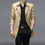 M-9xl Plus Size Mens Trench Coat Spring Autumn Male Outerwear Overcoat Long Style Single Breasted Windbreaker Top Clothes Hy145 4