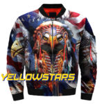 American flag stitching eagle print cool fashion 3D bomber jacket casual winter jacket 1