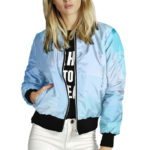 Women's Jacket Tops Long Sleeves Colorful Geometry Print Baseball Collar Zipper Coat Slim Lady Girls bomber Jacket Street Style 5